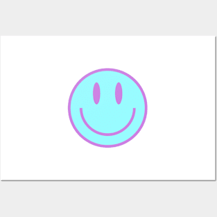Smiley Face in Blue & Purple Posters and Art